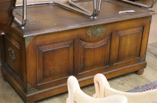 A walnut and brass mounted coffer W.112cm